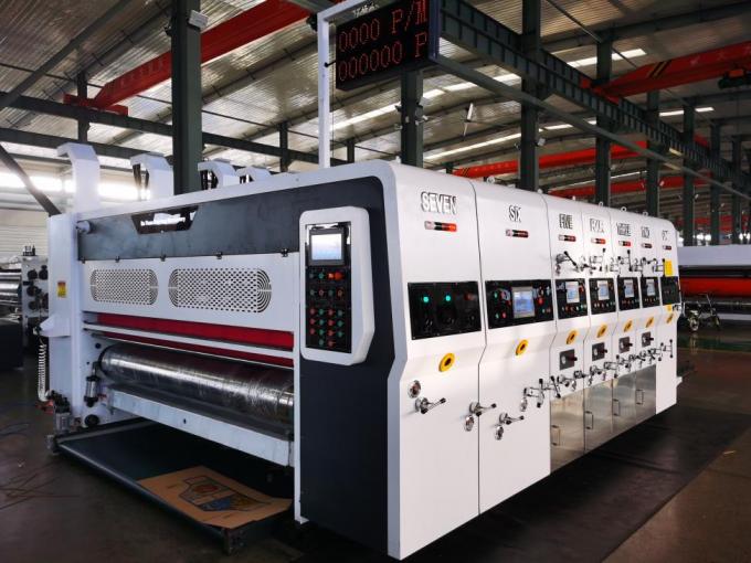 PRY-D1224 High Speed Full Automatic 4 Color Flexo Printing Slotting Die Cutting Stacking Machine 6