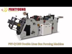 PRY-Q1200 Double Lines Erecting Hamburger Box Forming Machine with Full Servo Motor