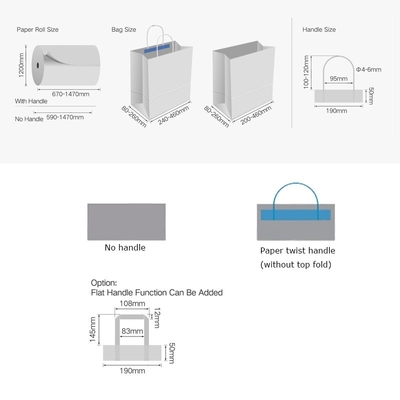 460rs Thickness Automatic Roll Sheet Feeding Paper Bag Making Machine 120bags/Min 42kw