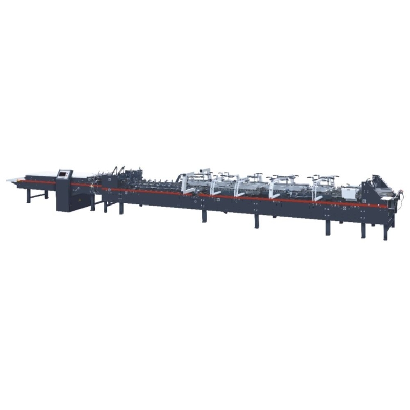 ZH-XAG Multifunction Crash Lock Bottom Folder Gluer Machine With 3 Guns Spraying System